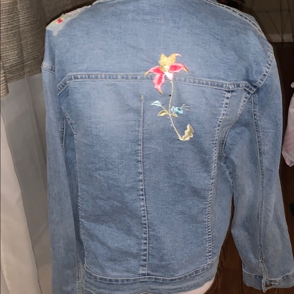Lane Erica Denim Jacket with floral design XL - Picture 4 of 5